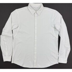Lululemon Mens New Venture Shirt Sz Large Slim Long Sleeve White Preppy Business